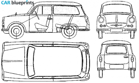 1959 Trabant 500 Kombi Wagon blueprint