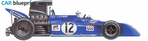 1971 Tyrrell 003 Ford F1 GP OW blueprint