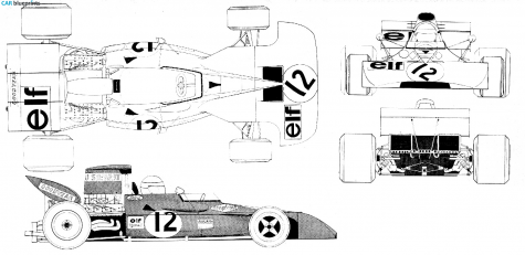 1971 Tyrrell 003 F1 OW blueprint