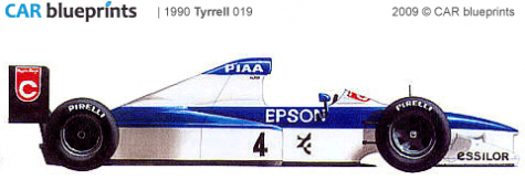 1990 Tyrrell 019 F1 OW blueprint