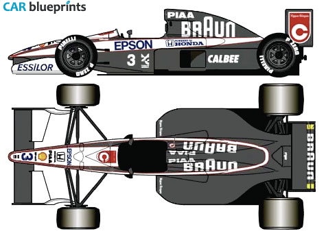 1991 Tyrrell 020 Honda F1 OW blueprint