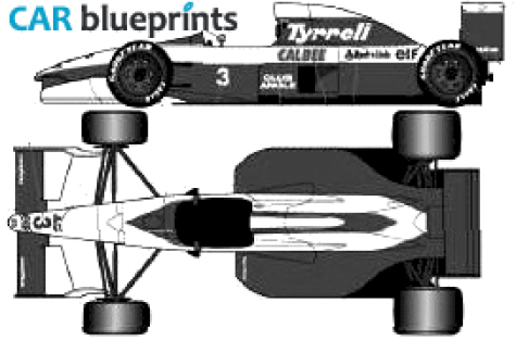 1992 Tyrrell 020B F1 GP OW blueprint