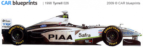 1998 Tyrrell 026 F1 OW blueprint