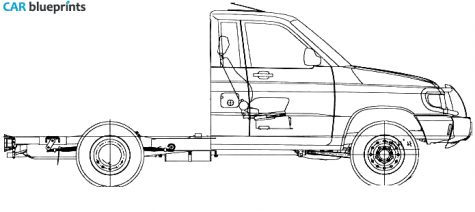 2004 UAZ 2360 Truck blueprint