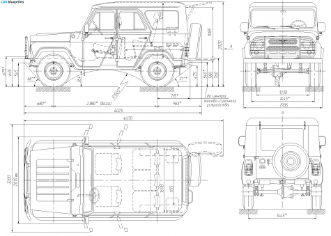 2003 UAZ 31514 Wagon blueprint