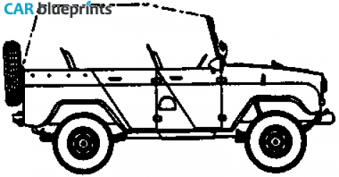 1972 UAZ 469 SUV blueprint