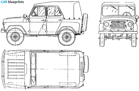 1972 UAZ 469 Phaeton blueprint