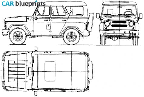 2008 UAZ Hunter SUV blueprint