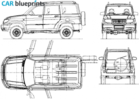 2008 UAZ Patriot SUV blueprint