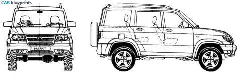 2005 UAZ Patriot 3163 SUV blueprint