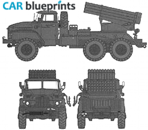 1977 Ural 4320 BM-21 Grad Truck blueprint