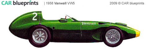 1958 Vanwall VW5 F1 OW blueprint