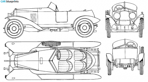 1925 Vauxhall 30/98 Wensum Sedan blueprint