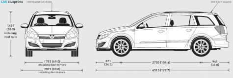 2009 Vauxhall Astra Estate Wagon blueprint