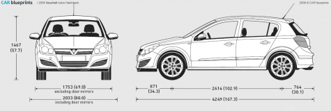 2009 Vauxhall Astra Hatchback blueprint