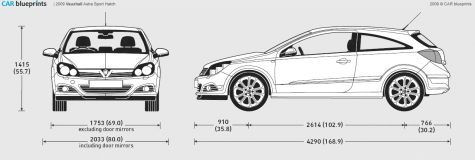 2009 Vauxhall Astra Sport Hatchback blueprint