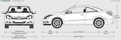 2009 Vauxhall Astra Twintop Coupe blueprint