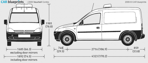 2009 Vauxhall Combo Van blueprint