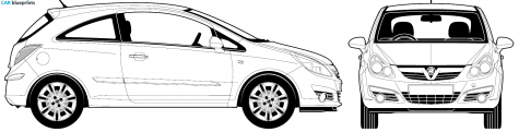 2005 Vauxhall Corsa 3-door Hatchback blueprint