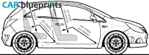 2007 Vauxhall Corsa VXR Hatchback blueprint