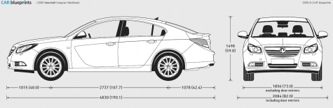 2009 Vauxhall Insignia Hatchback blueprint