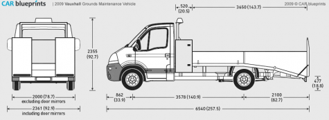 2009 Vauxhall Movano Grounds Maintenance Vehicle Truck blueprint