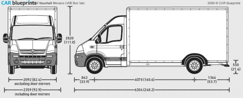 2009 Vauxhall Movano LWB Box Van blueprint