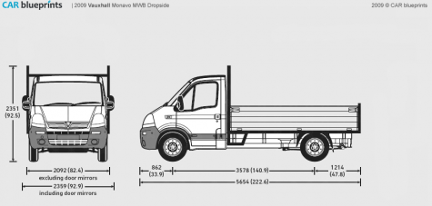 2009 Vauxhall Movano MWB Dropside Truck blueprint