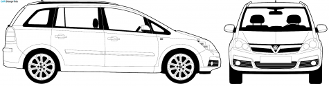 2007 Vauxhall Zafira Minivan blueprint