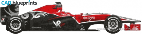 2010 Virgin Cosworth VR-01 F1 GP OW blueprint