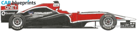 2011 Virgin Cosworth VR-02 F1 GP OW blueprint