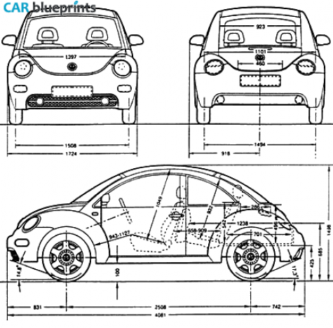 1999 Volkswagen Beetle Hatchback blueprint
