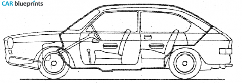 1968 Volkswagen 411 4-door Sedan blueprint