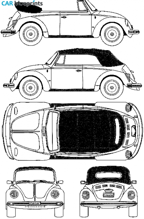 1973 Volkswagen Beetle 1303S Cabriolet blueprint