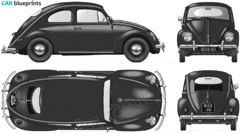 1955 Volkswagen Beetle 1200 Coupe blueprint