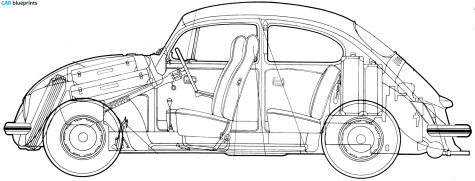1970 Volkswagen Beetle Sedan blueprint