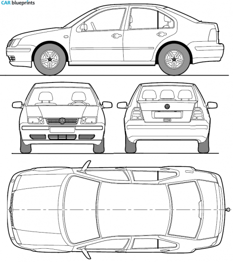1999 Volkswagen Bora (Typ 1J) Sedan blueprint