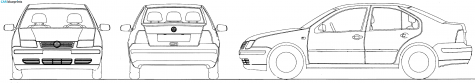 2001 Volkswagen Bora (Typ 1J) Sedan blueprint