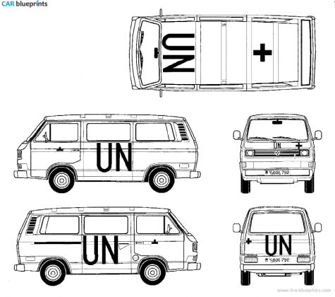 1992 Volkswagen Caravelle Bus blueprint