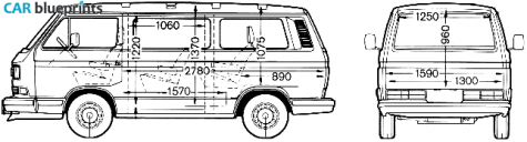 1991 Volkswagen Caravelle Carat Minivan blueprint