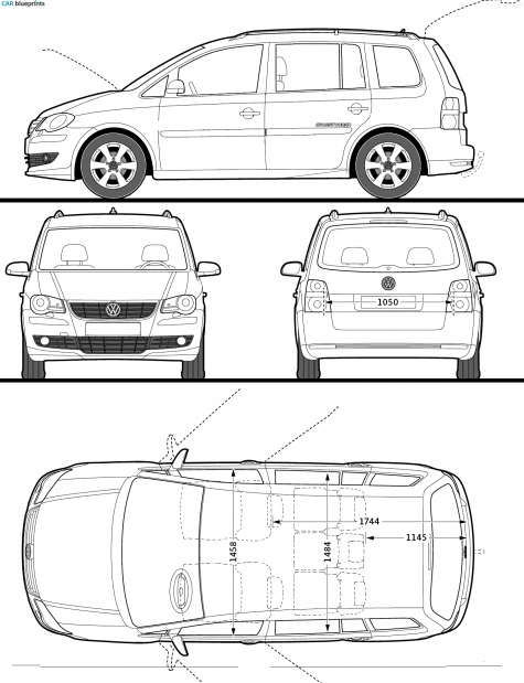 2009 Volkswagen CrossTouran Minivan blueprint