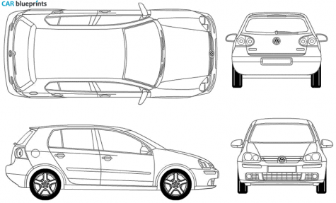 CAR blueprints - Volkswagen Golf V (Mk5/A5/1K) 5-door ...