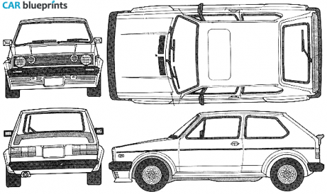 1976 Volkswagen Golf I GTI Hatchback blueprint