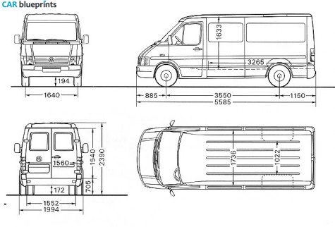 1996 Volkswagen LT 46 (Typ 2D) 3550 Van blueprint