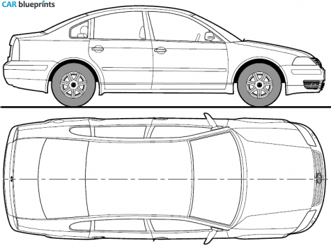 2001 Volkswagen Passat V (B5.5) Sedan blueprint