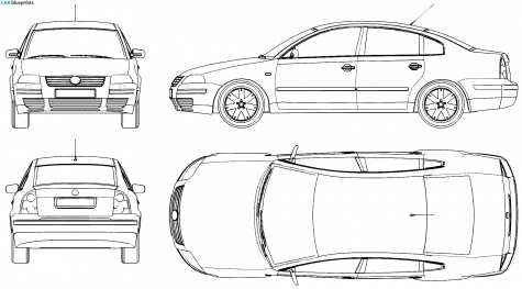 1996 Volkswagen Passat V (B5) Sedan blueprint