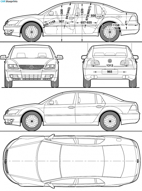 2008 Volkswagen Phaeton Sedan blueprint