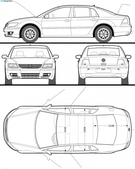 2009 Volkswagen Phaeton Sedan blueprint