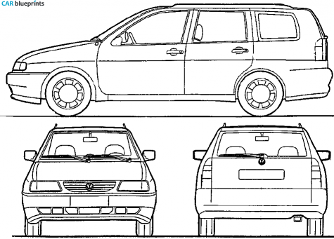 1998 Volkswagen Polo III (6N) Variant Wagon blueprint