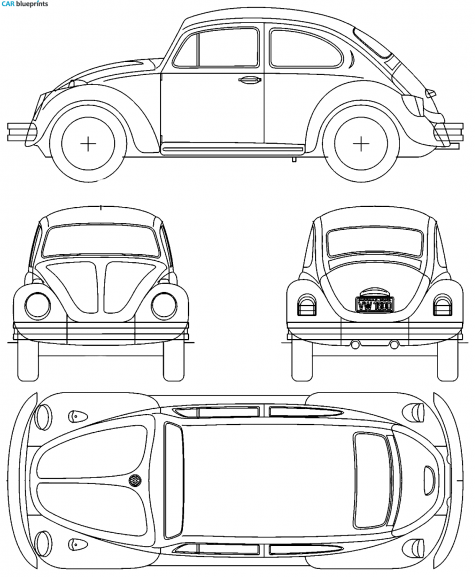 1972 Volkswagen Beetle 1500 Sedan blueprint